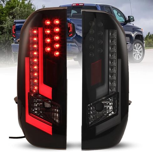 ROXX LED Tail Lights Fit for 2014-2021 Toyota Tundra, Tail Lights Assembly Replacement for Toyota Tundra Pickup 1 Pair (Smoked Lens) in Kuwait