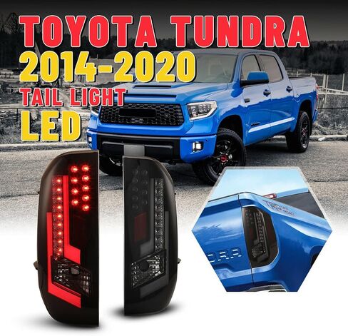 ROXX LED Tail Lights Fit for 2014-2021 Toyota Tundra, Tail Lights Assembly Replacement for Toyota Tundra Pickup 1 Pair (Smoked Lens) in Kuwait