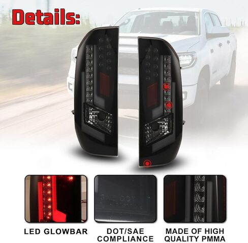 ROXX LED Tail Lights Fit for 2014-2021 Toyota Tundra, Tail Lights Assembly Replacement for Toyota Tundra Pickup 1 Pair (Smoked Lens) in Kuwait