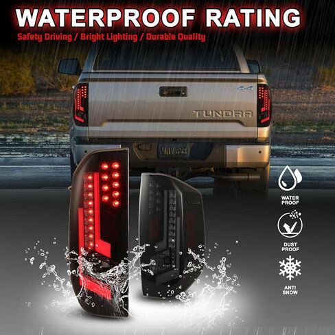 ROXX LED Tail Lights Fit for 2014-2021 Toyota Tundra, Tail Lights Assembly Replacement for Toyota Tundra Pickup 1 Pair (Smoked Lens) in Kuwait