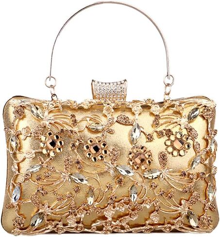RomanticDesign Women Trendy Evening Clutch Luxury Handbag with Rhinestone for Wedding Party Prom Banquet in Saudi Arabia