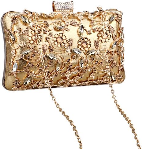 RomanticDesign Women Trendy Evening Clutch Luxury Handbag with Rhinestone for Wedding Party Prom Banquet in Saudi Arabia