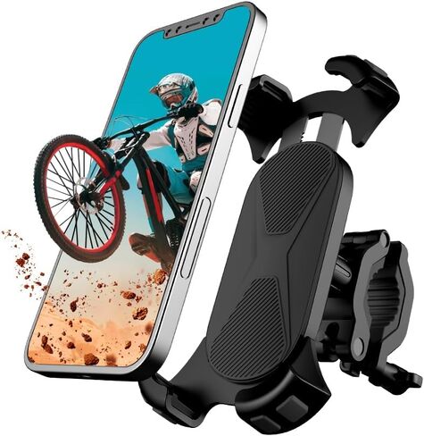 ZC GEL Bike Phone Holder, Motorcycle Phone Mount Handlebar Cell Phone Clamp [1s Lock], Scooter Phone Clip for iPhone 14 Pro Max/13 Pro Max/12 and More 4.5" - 6.9" Smartphones in Kuwait