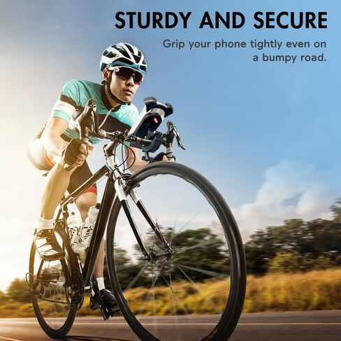 ZC GEL Bike Phone Holder, Motorcycle Phone Mount Handlebar Cell Phone Clamp [1s Lock], Scooter Phone Clip for iPhone 14 Pro Max/13 Pro Max/12 and More 4.5" - 6.9" Smartphones in Kuwait