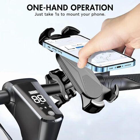 ZC GEL Bike Phone Holder, Motorcycle Phone Mount Handlebar Cell Phone Clamp [1s Lock], Scooter Phone Clip for iPhone 14 Pro Max/13 Pro Max/12 and More 4.5" - 6.9" Smartphones in Kuwait