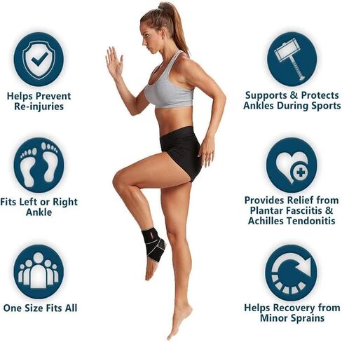 Beskey Ankle Brace Support Adjustable Breathable Elastic Nylon Material Fit for Most Size Use for Sports (Blue 1pcs) in Saudi Arabia