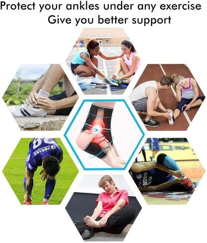 Beskey Ankle Brace Support Adjustable Breathable Elastic Nylon Material Fit for Most Size Use for Sports (Blue 1pcs) in Saudi Arabia