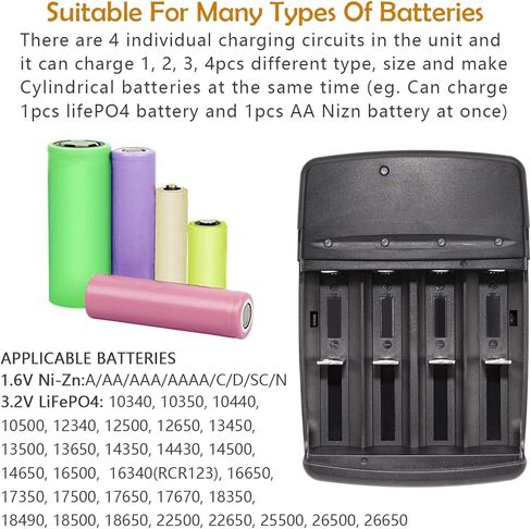 شاحن بطارية ذكي عالمي USB لبطاريات LiFePO4 3.2 فولت مع 8 قطع 3.2 فولت LiFePo4 14430 4/5 AA (14 × 43 مم) بطارية قابلة لإعادة الشحن 400 مللي أمبير في الساعة in Kuwait