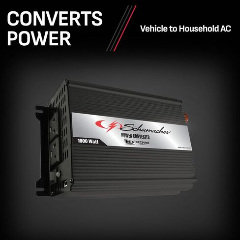 Schumacher XI14 DC to AC Power Converter for Cars, 140W/280W Peak, AC/USB for Converting Vehicle Power to Household Power for Camping and Tailgating , Black in Saudi Arabia