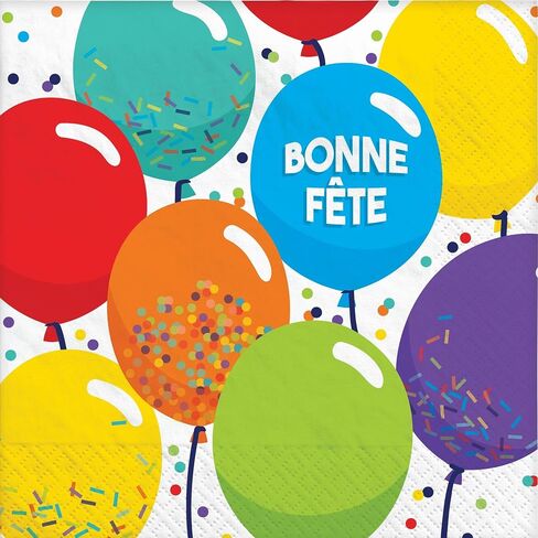 Multicolored Pretty Petals Birthday Luncheon Napkins, 6.5" (16-Pack) - Disposable Party Tableware for Birthday Celebrations in Saudi Arabia