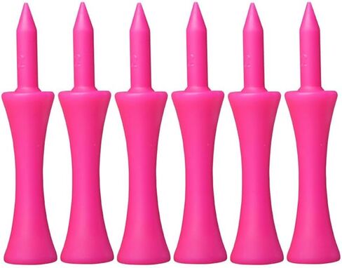 Xwejek Step Down Golf Tees Plastic 50pcs, 60mm Pink Castle Tees Long Short Durable Portable Professional for Golfer Practice in Kuwait