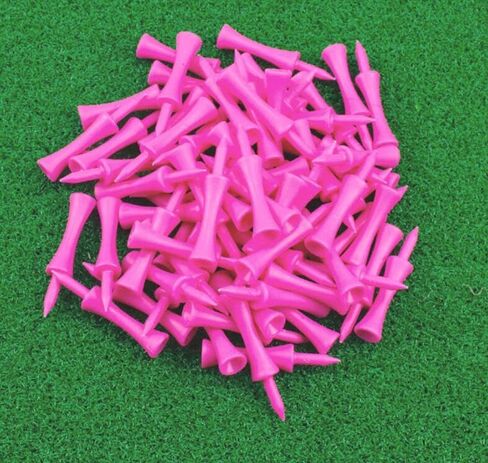 Xwejek Step Down Golf Tees Plastic 50pcs, 60mm Pink Castle Tees Long Short Durable Portable Professional for Golfer Practice in Kuwait
