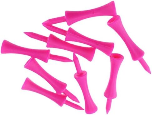 Xwejek Step Down Golf Tees Plastic 50pcs, 60mm Pink Castle Tees Long Short Durable Portable Professional for Golfer Practice in Kuwait