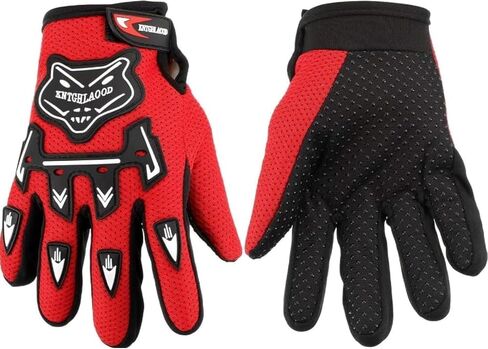 MINO Gloves (Red) Teens Youth Size Medium Small ATV Quad Off-Road Dirt Pit Bike Gloves Go Kart Motorcycle Scooter Power Sports Racing Mini Bike Moped Riding Cycling Hiking Women Girls Boys Kids in Saudi Arabia