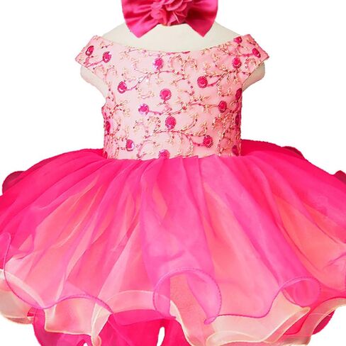 فستان Jenniferwu EB1130F للأطفال حديثي الولادة وحديثي الولادة وحفلات أعياد الميلاد للفتيات الصغيرات مقاس 6-9M in Kuwait