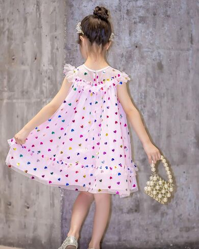 Topophilia Baby Girls Flutter Sleeve Dress Toddler Tulle Dresses for Birthday Party 12 Months-6 Years in Saudi Arabia