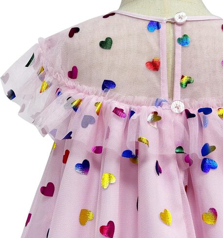 Topophilia Baby Girls Flutter Sleeve Dress Toddler Tulle Dresses for Birthday Party 12 Months-6 Years in Saudi Arabia