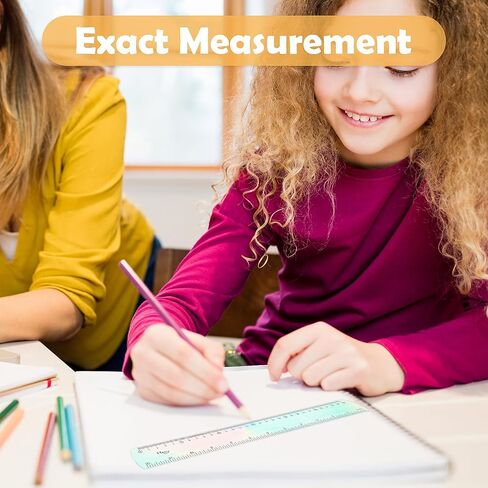 Flexible Ruler, 2PCS Straight Edge Ruler Colorful Plastic Ruler Soft Bendable Ruler Transparent Rulers for School Classroom Office Workshop Home Supplies in Saudi Arabia