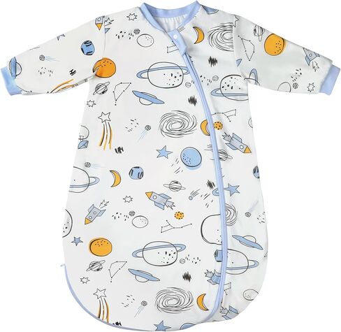 0-18 Months Baby Swaddle Transition Sleep Sack, 2-Way and Side-Open Zipper, Long Sleeve, Anti-Kick Wearable Blanket in Saudi Arabia