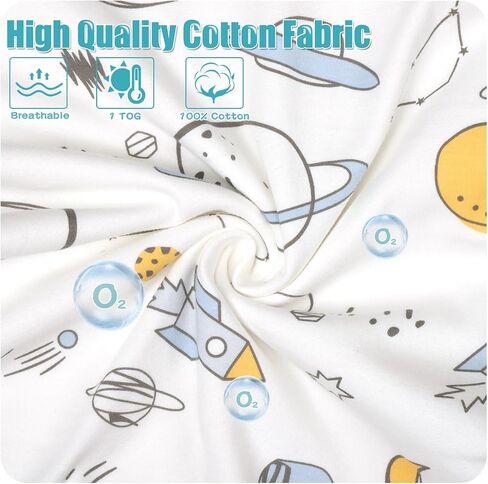 0-18 Months Baby Swaddle Transition Sleep Sack, 2-Way and Side-Open Zipper, Long Sleeve, Anti-Kick Wearable Blanket in Saudi Arabia