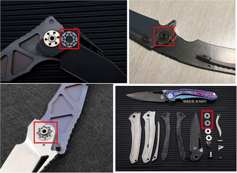 Folding Pocket Knives Bearing Ceramic Ball Pivot pin Washer, Nylon Gasket with Detent Beads Spacer,EDC Survival Knives Bearing Spacer Ring - Pack 2 Pieces in Saudi Arabia