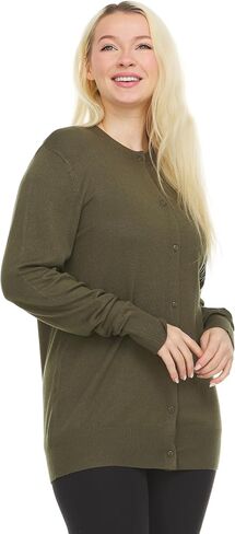 Women's Lightweight Crewneck Cardigan Sweater in Saudi Arabia