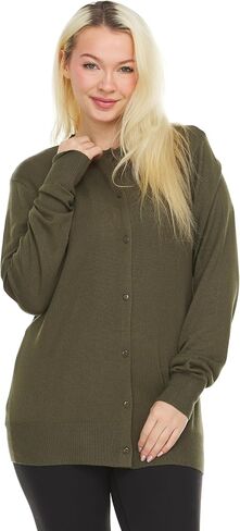 Women's Lightweight Crewneck Cardigan Sweater in Saudi Arabia