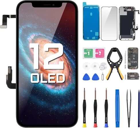 مجموعة كاملة لاستبدال شاشة iPhone 12 مع مستشعر القرب لمكبر الصوت LCD ثلاثي الأبعاد تعمل باللمس محول رقمي 6.1 بوصة لهاتف iPhone 12 Pro طقم إصلاح أدوات الإصلاح الزجاج الأمامي A2172 A2402 A2403 A2404 in Saudi Arabia