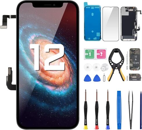 مجموعة كاملة لاستبدال شاشة iPhone 12 مع مستشعر القرب لمكبر الصوت LCD ثلاثي الأبعاد تعمل باللمس محول رقمي 6.1 بوصة لهاتف iPhone 12 Pro طقم إصلاح أدوات الإصلاح الزجاج الأمامي A2172 A2402 A2403 A2404 in Saudi Arabia