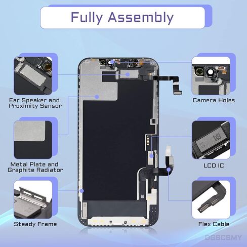 مجموعة كاملة لاستبدال شاشة iPhone 12 مع مستشعر القرب لمكبر الصوت LCD ثلاثي الأبعاد تعمل باللمس محول رقمي 6.1 بوصة لهاتف iPhone 12 Pro طقم إصلاح أدوات الإصلاح الزجاج الأمامي A2172 A2402 A2403 A2404 in Saudi Arabia