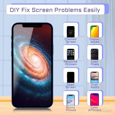 مجموعة كاملة لاستبدال شاشة iPhone 12 مع مستشعر القرب لمكبر الصوت LCD ثلاثي الأبعاد تعمل باللمس محول رقمي 6.1 بوصة لهاتف iPhone 12 Pro طقم إصلاح أدوات الإصلاح الزجاج الأمامي A2172 A2402 A2403 A2404 in Saudi Arabia