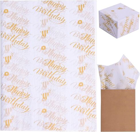 100 Sheet Birthday Tissue Paper Gift Wrapping Tissue Paper Recyclable Birthday Gift Packaging Bag for Birthday Showers Art Craft Party Favor Decoration in Saudi Arabia