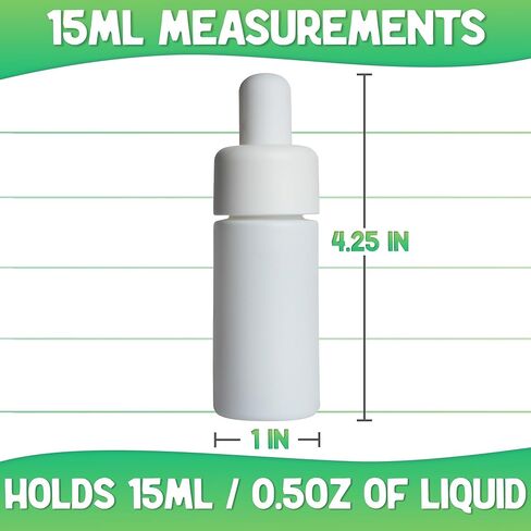 عدد 24 زجاجات صبغة زجاجية بيضاء غير لامعة فارغة بحجم 5 أونصة مع قطارة - زجاجة زجاجية سعة 15 مل مع قطارة - زجاجات صغيرة ممتازة للسوائل مثالية كقطرات للزيوت وكزجاجة قطارة للعين in Kuwait