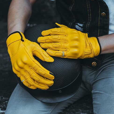 VCOROS VG20 Genuine Leather Touchscreen Motorcycle Gloves Adult Road Racing Cruiser Biker ATV Powersport Gloves with Joint Protect Shell in Kuwait