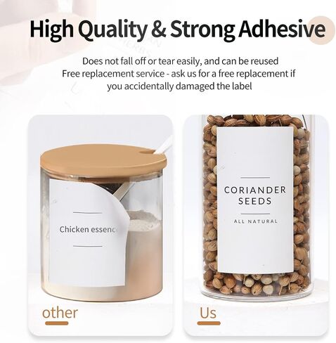 DazSpirit 408 Minimalist Spice Jar Labels, 253 Preprinted + 120 Expiration Date + 35 Blank Labels, Waterproof & Oil Proof Pantry Labels, Herb Spices Kitchen Pantry Stickers for Kitchen Organization in Saudi Arabia