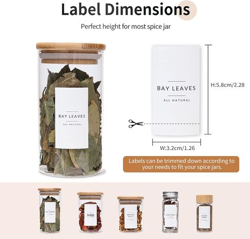 DazSpirit 408 Minimalist Spice Jar Labels, 253 Preprinted + 120 Expiration Date + 35 Blank Labels, Waterproof & Oil Proof Pantry Labels, Herb Spices Kitchen Pantry Stickers for Kitchen Organization in Saudi Arabia