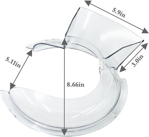 درع صب مكون من قطعة واحدة لمساعد المطبخ 4.5 أوعية من الفولاذ المقاوم للصدأ بسعة 5 لتر وواقي من الرذاذ لمساعد المطبخ 4.5 5 لتر لمساعدات المطبخ وخلاطات حامل ووعاء الرفع وواقي من الرذاذ من كيتشن إيد in Kuwait