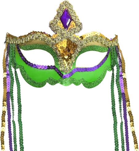 قناع ماردي جراس كرنفال مطلي لامع وديكورات الحفلات التنكرية للنساء والرجال وحفلات أعياد الميلاد وحفلات الزفاف in Kuwait