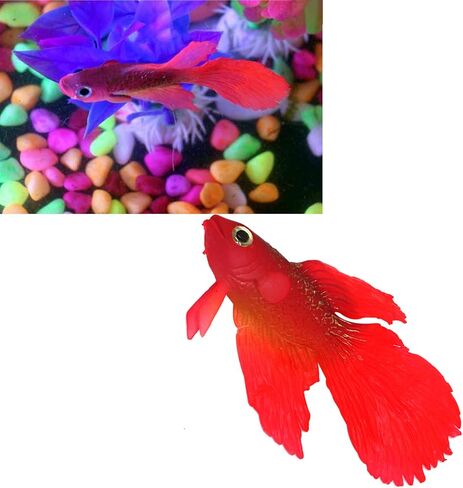 Artificial Silicone Betta Fish Tank Decoration, Aquarium Fake Fish High Simulation Lifelike Floating Betta Fish Tank Ornament in Saudi Arabia