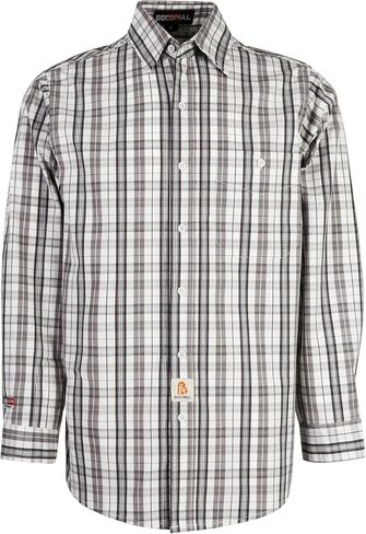 BOCOMAL FR Shirts Plaid 4.5oz Lightweight for Summer Flame Resistant Men's Fire Retardant Shirt-CAT1 in Saudi Arabia