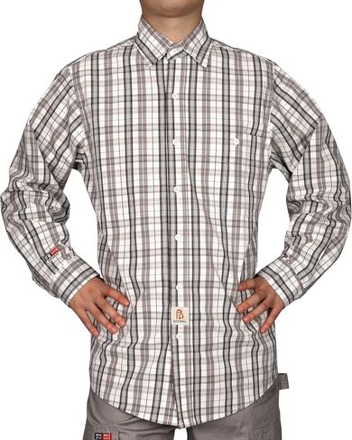 BOCOMAL FR Shirts Plaid 4.5oz Lightweight for Summer Flame Resistant Men's Fire Retardant Shirt-CAT1 in Saudi Arabia