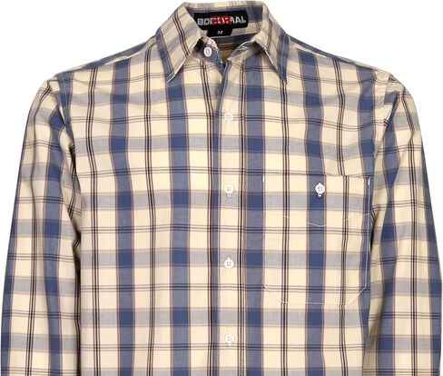 BOCOMAL FR Shirts Plaid 4.5oz Lightweight for Summer Flame Resistant Men's Fire Retardant Shirt-CAT1 in Kuwait