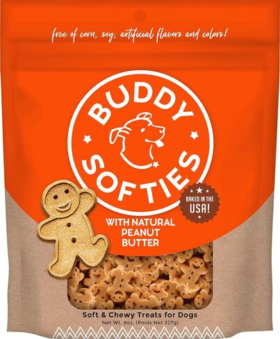Buddy Biscuits 8 oz Bag of Softies Soft & Chewy Dog Treats, Made with Peanut Butter in Saudi Arabia