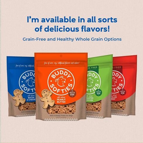 Buddy Biscuits 8 oz Bag of Softies Soft & Chewy Dog Treats, Made with Peanut Butter in Saudi Arabia