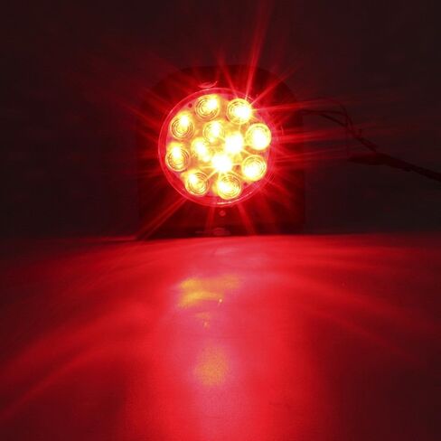 Partsam LED Truck Trailer Tail Lights with Steel Brackets - Waterproof DC12 Red 12-LED Round Tail Light Bar for Stop/Turn/Brake Running Lamps Fits any Camper/RV/Camper/UTV/Boat Trailers(2 PCS) in Saudi Arabia