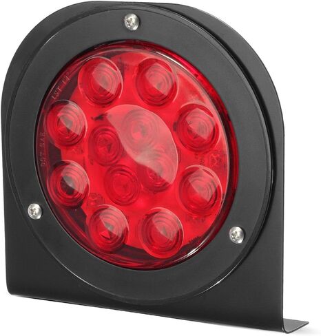 Partsam LED Truck Trailer Tail Lights with Steel Brackets - Waterproof DC12 Red 12-LED Round Tail Light Bar for Stop/Turn/Brake Running Lamps Fits any Camper/RV/Camper/UTV/Boat Trailers(2 PCS) in Saudi Arabia