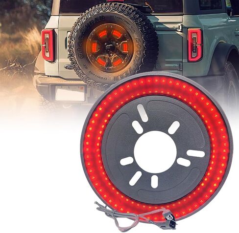 ضوء فرامل الإطارات الاحتياطية لبرونكو (التوصيل والتشغيل) ضوء عجلة خلفية مزدوج LED أضواء عجلة الذيل الثالثة، 150 قطعة LED فائقة السطوع متوافقة مع 2021 2022 2023 Ford Bronco in Kuwait