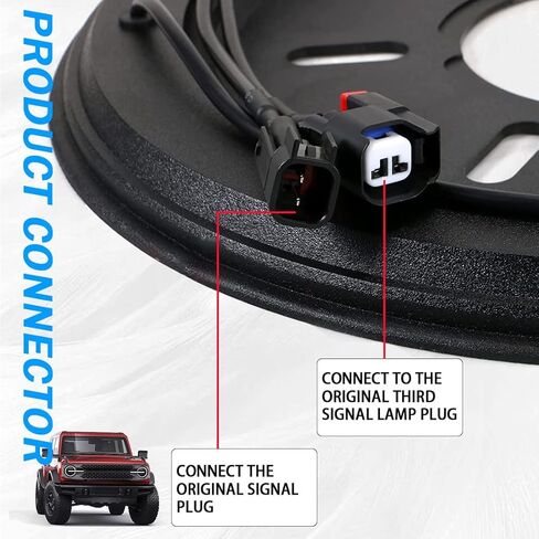 ضوء فرامل الإطارات الاحتياطية لبرونكو (التوصيل والتشغيل) ضوء عجلة خلفية مزدوج LED أضواء عجلة الذيل الثالثة، 150 قطعة LED فائقة السطوع متوافقة مع 2021 2022 2023 Ford Bronco in Kuwait