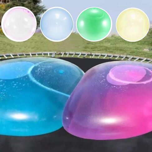 4 PCS Large Bubble Ball Magic Bubble Balls Transparent Bounce Balloon Inflatable Water Ball Beach Garden Ball Soft Rubber Ball Outdoor Party (Large) in Saudi Arabia