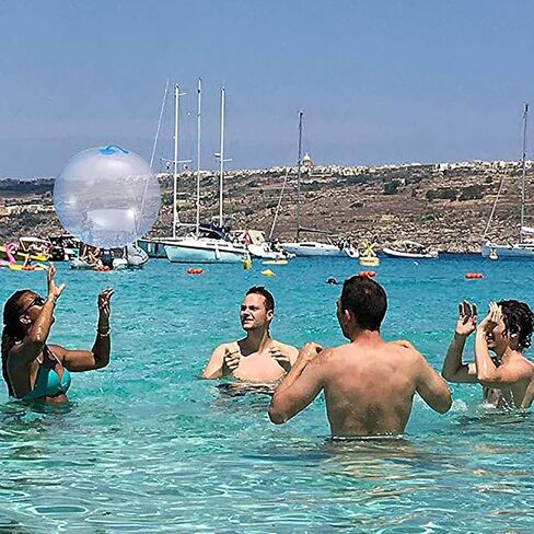 4 PCS Large Bubble Ball Magic Bubble Balls Transparent Bounce Balloon Inflatable Water Ball Beach Garden Ball Soft Rubber Ball Outdoor Party (Large) in Saudi Arabia